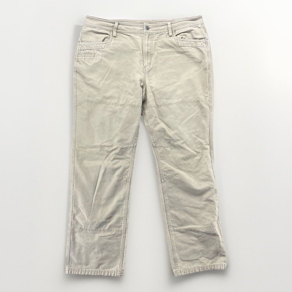 Under Armour Pants Men 38X32 Khaki Canvas Double Knee Mechanic Workwear Tactical